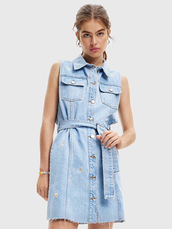 VIRGINN denim dress with belt - 1