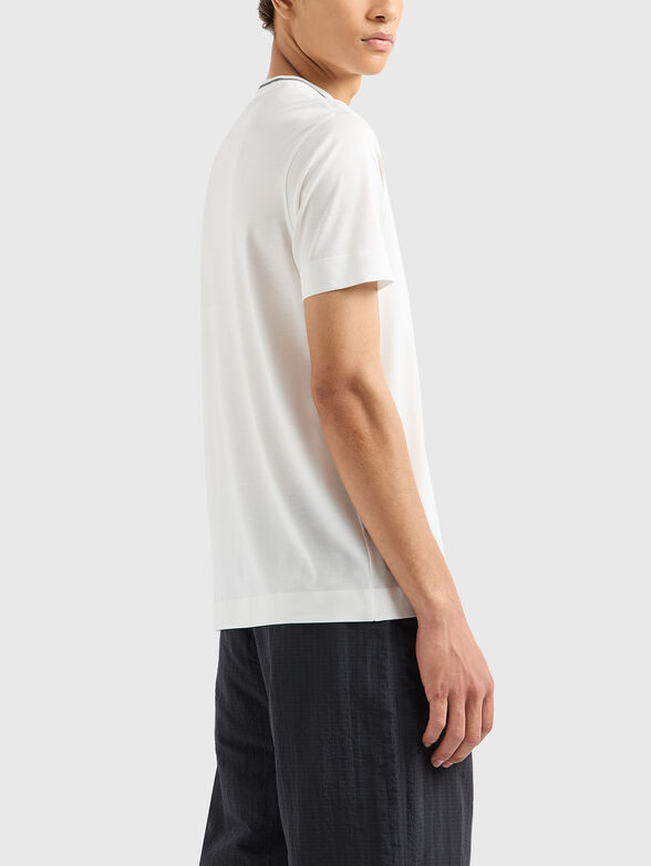 T-shirt with oval neckline and logo - 3