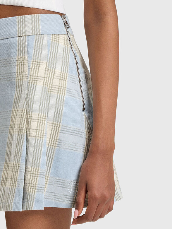 Mini pleated cotton skirt - 3