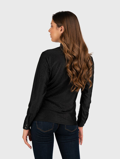 ELIANA slim shirt with  applied rhinestones  - 3