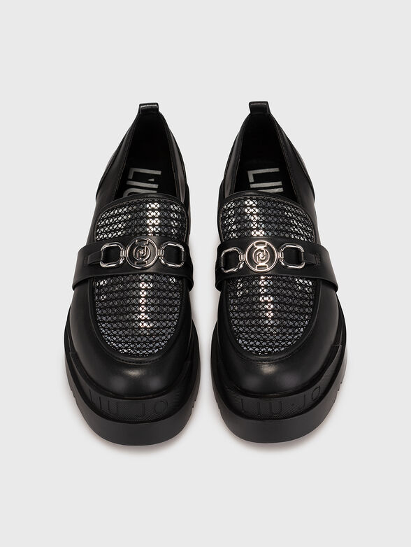 LOVE 36 black moccasins with silver sequins - 6