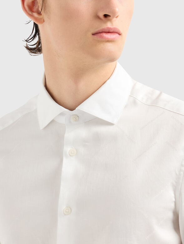 White shirt with monogram print  - 4