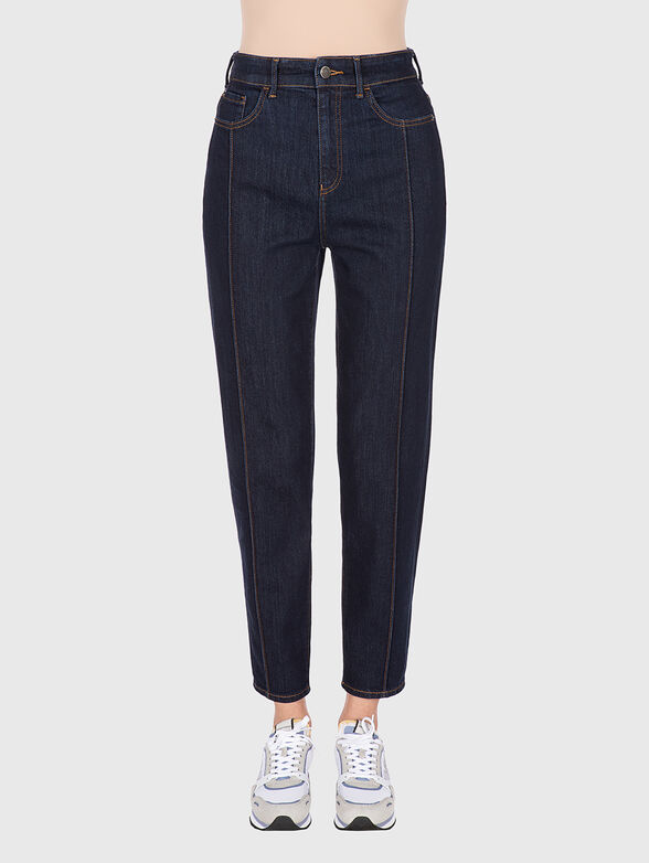 High waist jeans with logo - 1