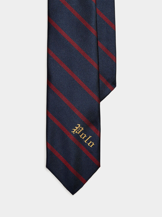 Копринена вратовръзка с акцентни ивици - 1