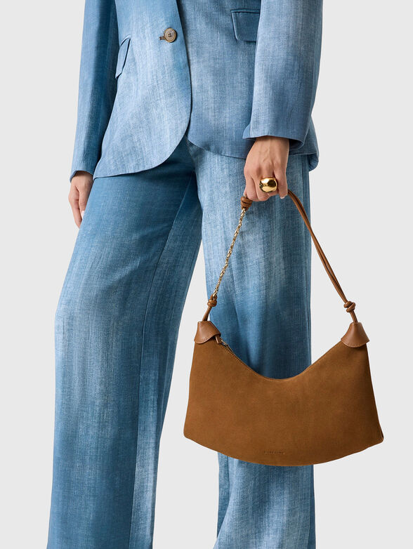 Brown suede hobo bag - 5