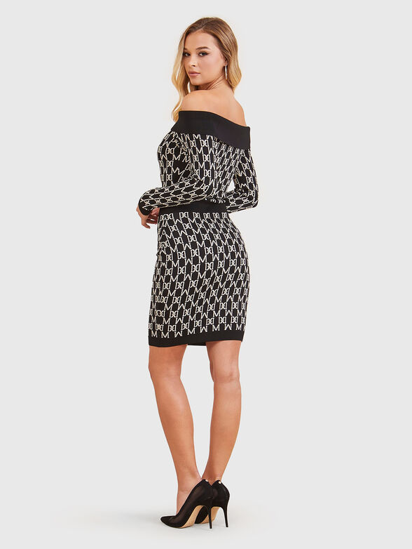  ANGELINA black dress with contrast print - 2