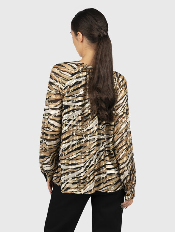 Silk blend animal print blouse - 1