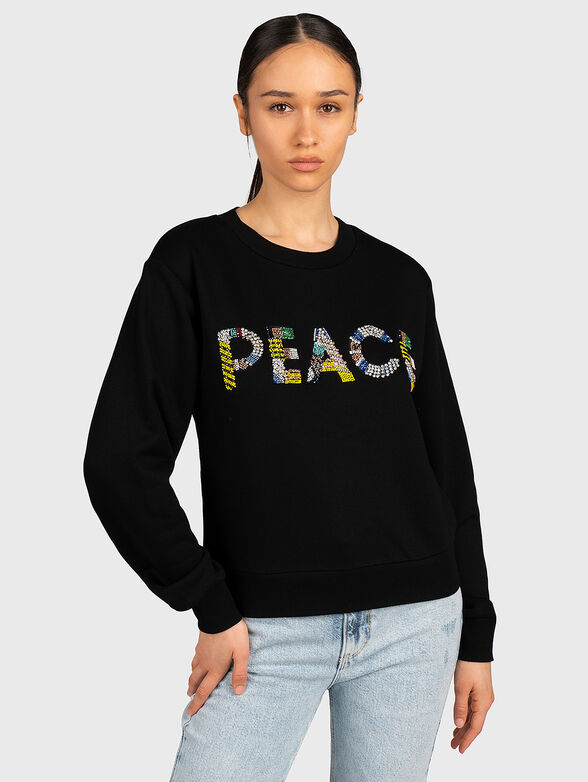 PEACE sweatshirt with rhinestones - 1