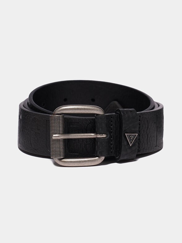 Leather belt in blqck color - 1