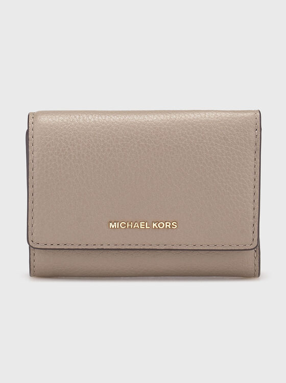 Кожено портмоне с лого детайл - 1