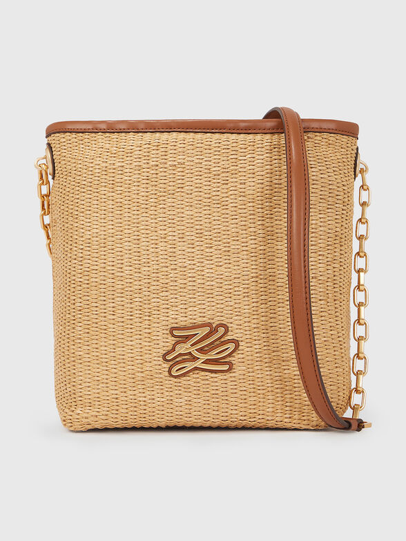Knitted crossbody bag with chain handle - 1