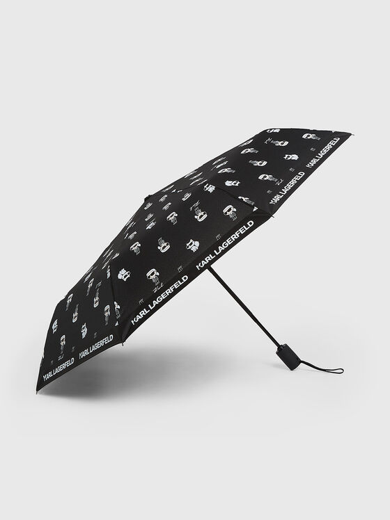 Черен чадър K/IKONIK 2.0 с принт - 1