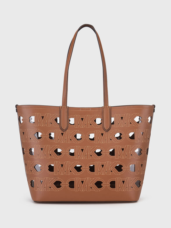 Perforated shopper bag in black  - 2