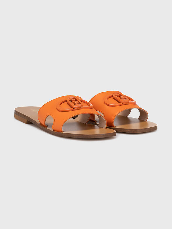SABA 06 brown leather sandals with logo detail - 2