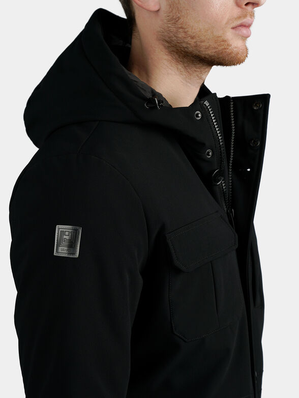 Padded parka jacket in black color - 6
