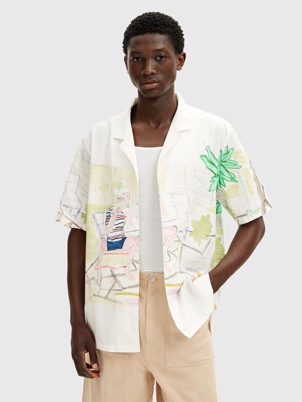 Short sleeve shirt with art print - 1