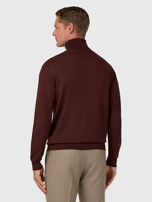 Wool sweater in burgundy - 3