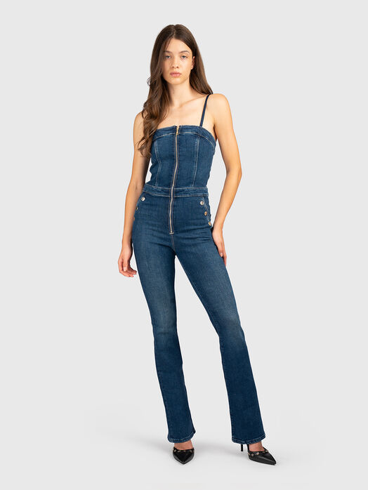Denim jumpsuit with a zip