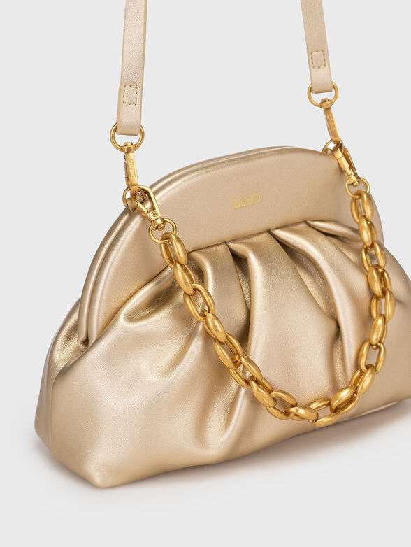 Black handbag with golden details - 4