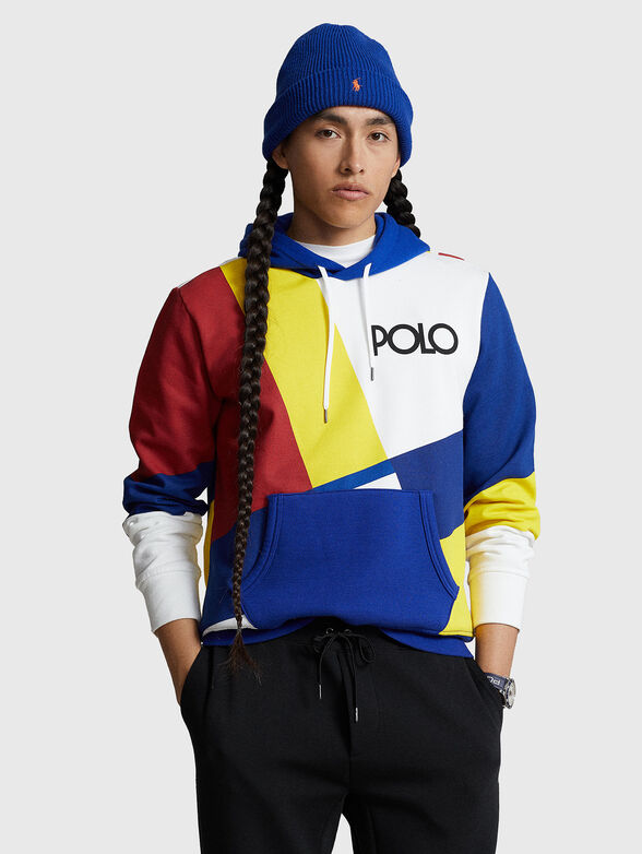 Sweatshirt with hood and accent print - 1