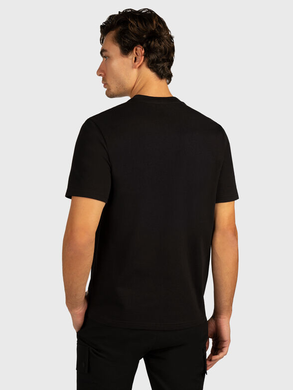 Black cotton T-shirt with logo detail - 3