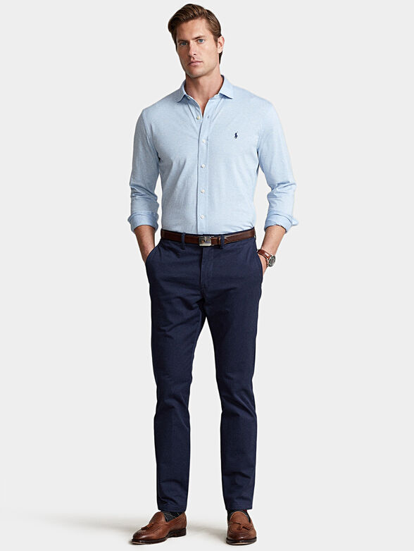 Cotton shirt with embroided logo - 2