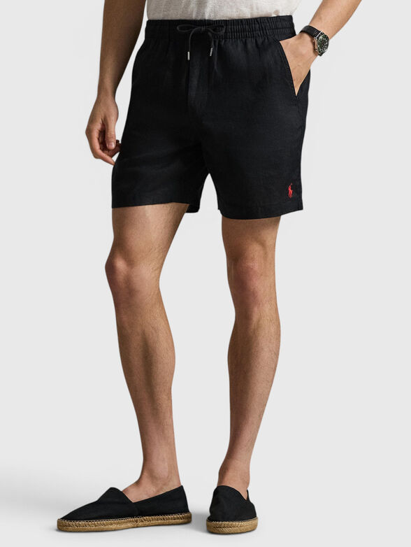 Black linen shorts - 1