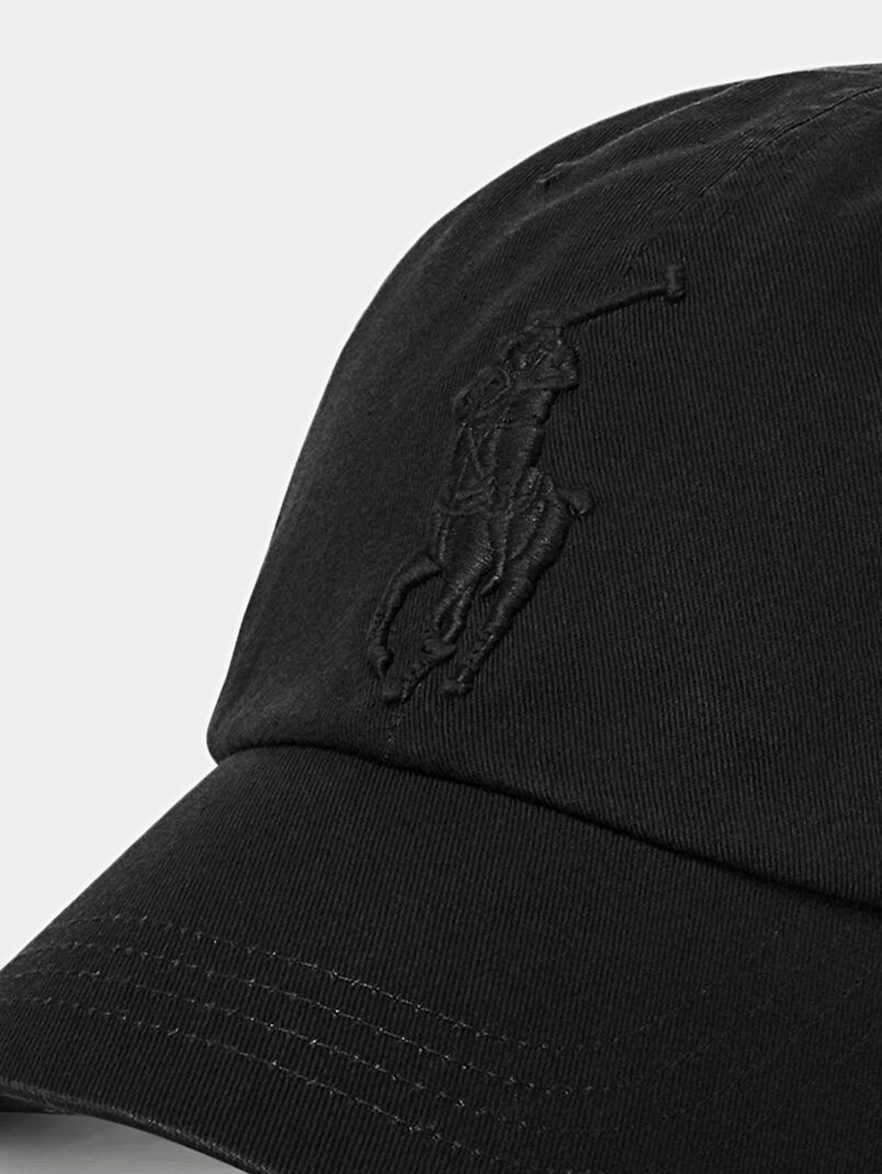 Black baseball cap with logo embroidery - 3