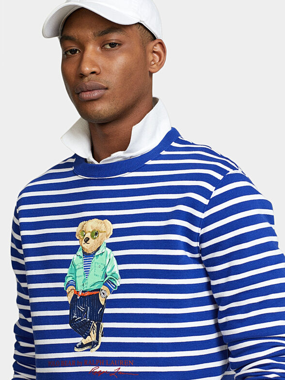 Striped sweatshirt  with Polo Bear logo print - 4