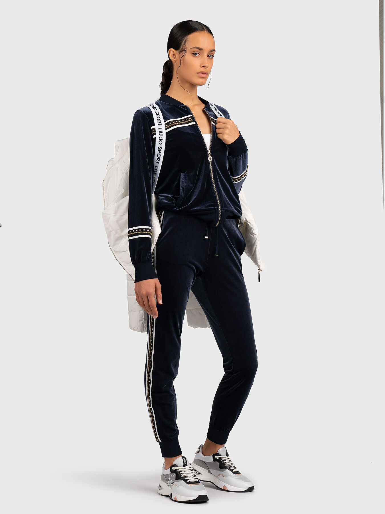 Sports pants with velvet texture brand LIU JO