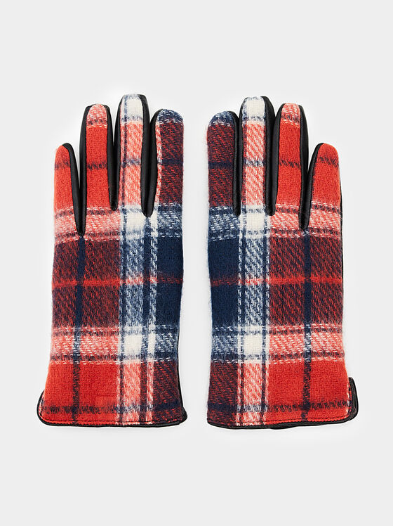 Ръкавици с кариран принт - 1