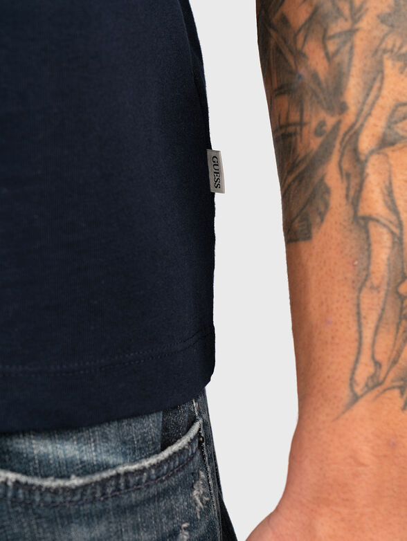 Black T-shirt with contrasting logo print - 4