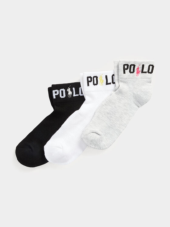 Сет от три чифта чорапи с акцентна лого бродерия - 1