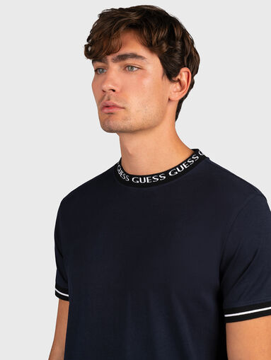 Black cotton T-shirt with print on the back - 4