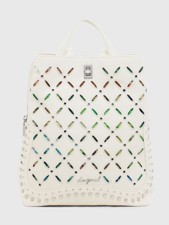 White backpack with perforations - 1