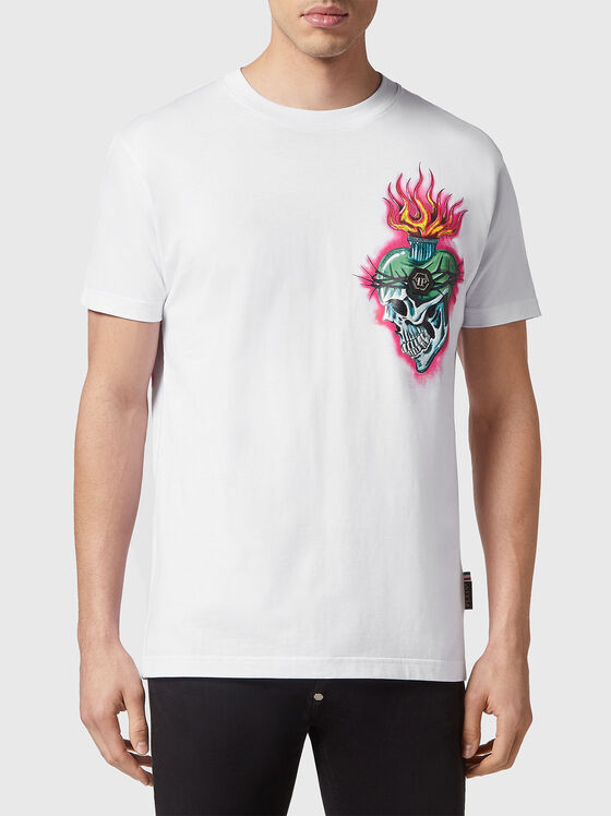 Cotton T-shirt with accent print - 1