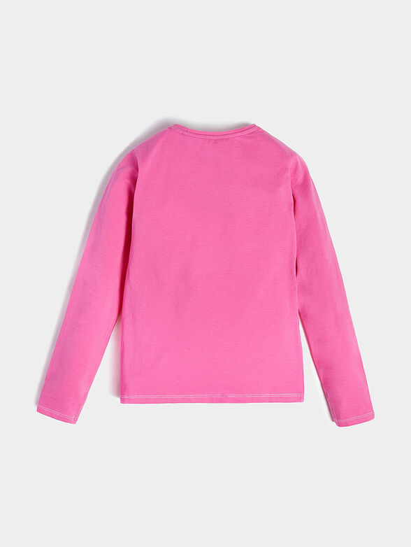 Pink blouse with logo print - 2