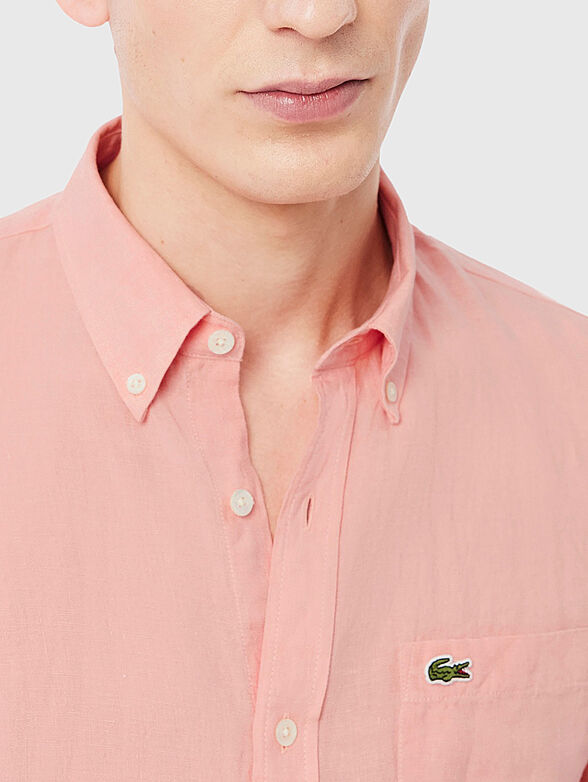 Pink linen shirt - 4