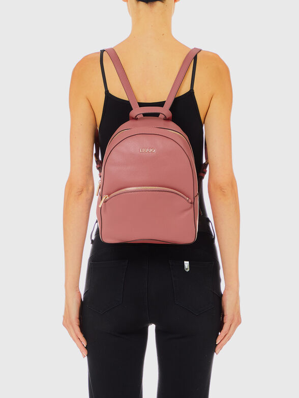 Beige backpack with mini logo  - 2