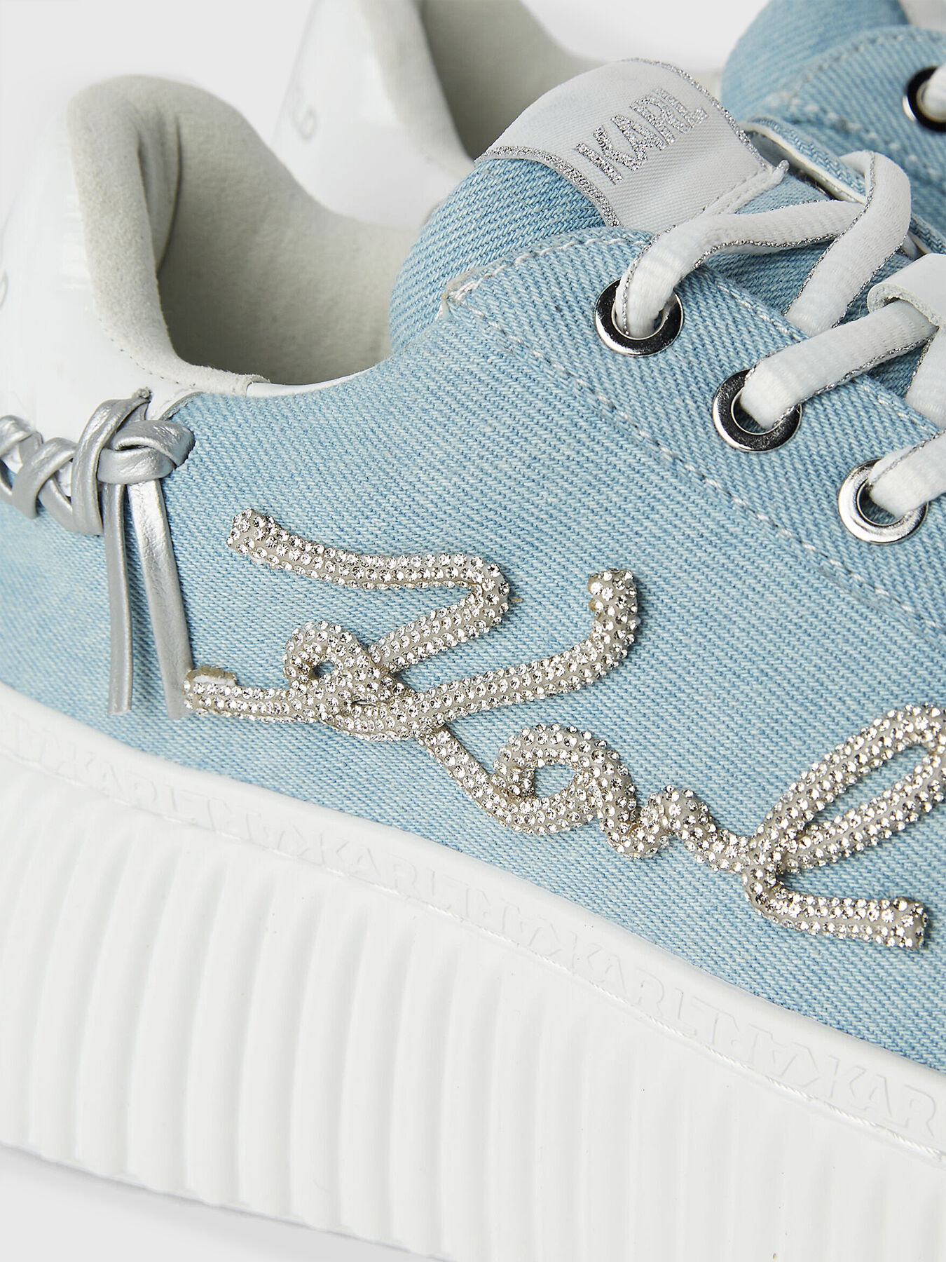 KREEPER LO sneakers with denim texture brand Karl Lagerfeld