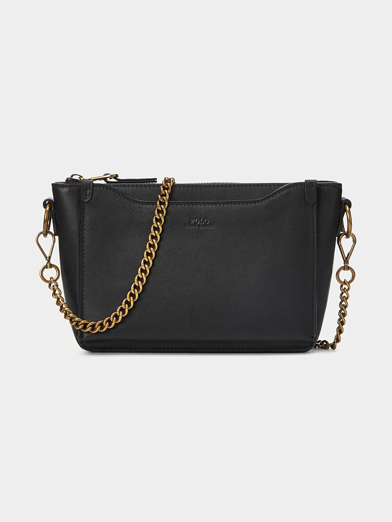 SLOANE black crossbody bag with golden chain brand POLO RALPH