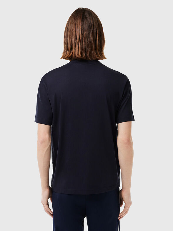Dark blue t-shirt with contrast logo print  - 3