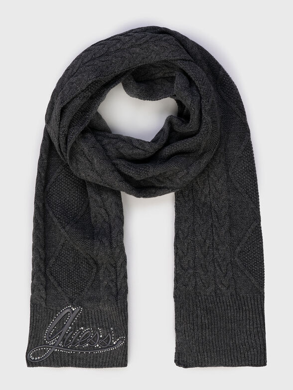 ROSELYN black scarf with logo - 1