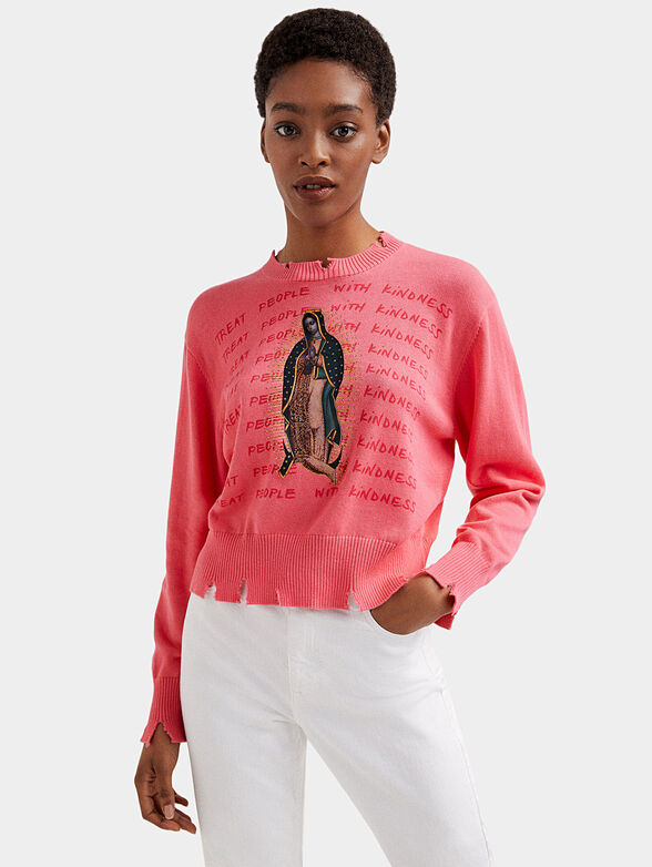 EVARISTA sweater with art details - 1