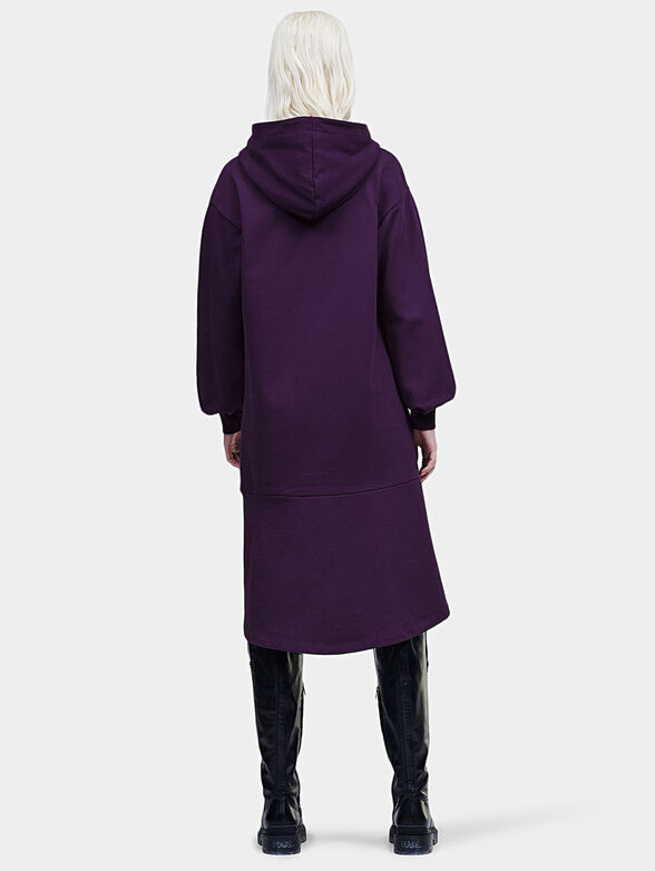 Hooded dress with maxi logo embroidery - 2