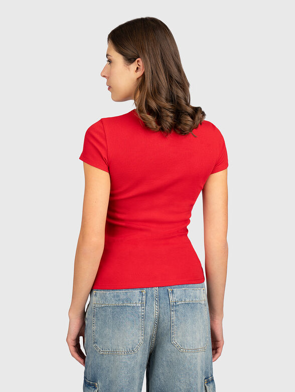 Thin T-shirt with oval neckline - 3