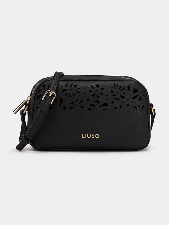 Black crossbody bag with laser perforations - 1