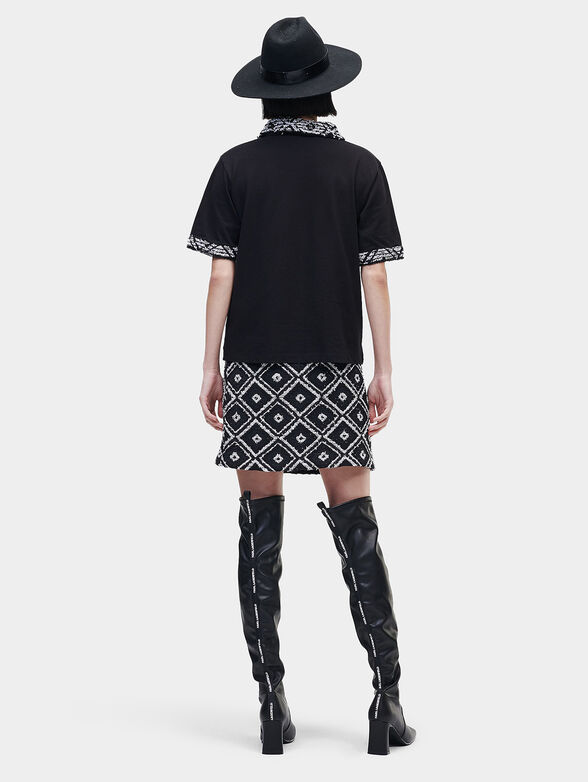 Black polo-shirt with embroidery - 3