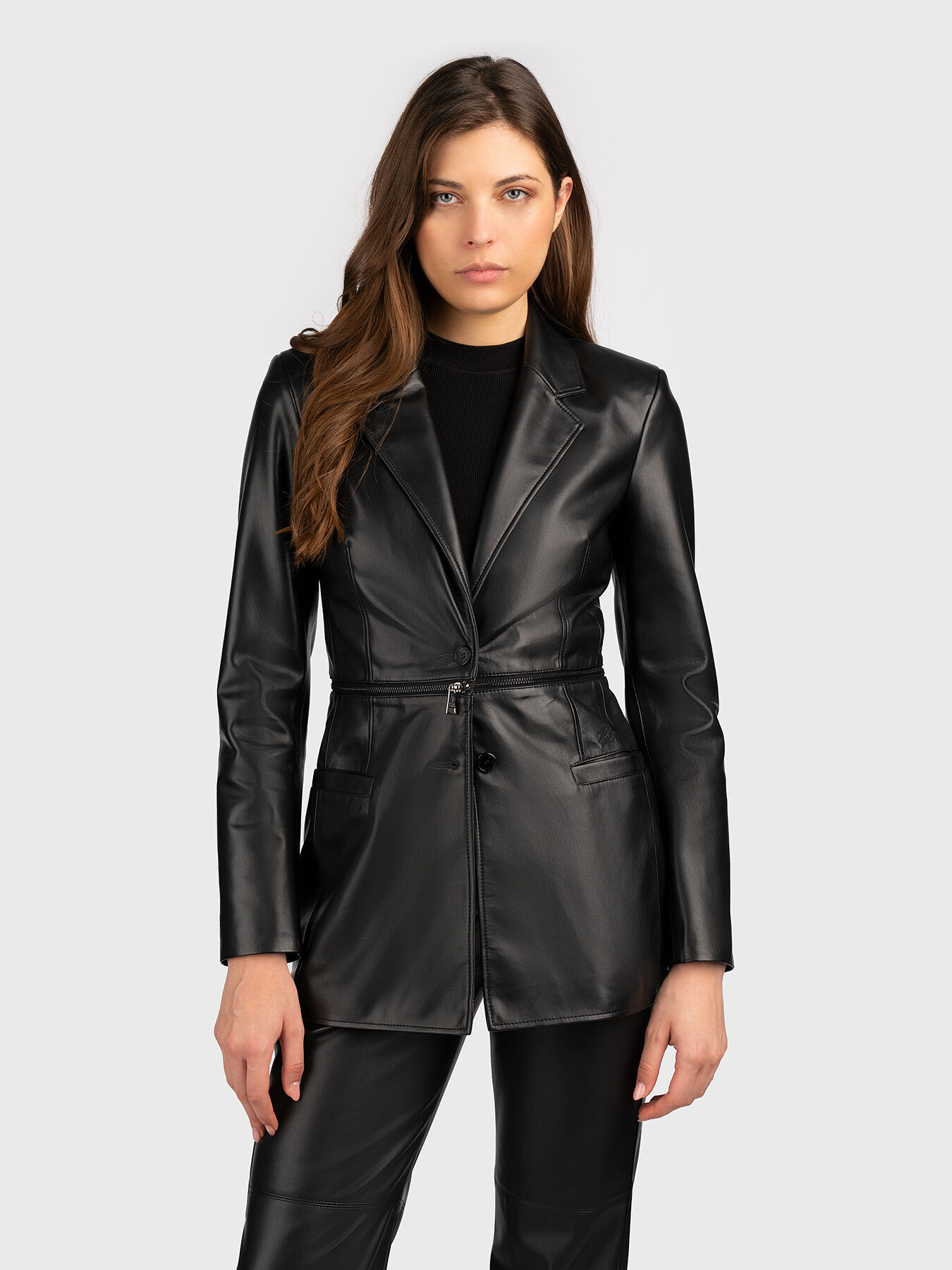 Eco leather jacket with adjustable length brand Karl Lagerfeld