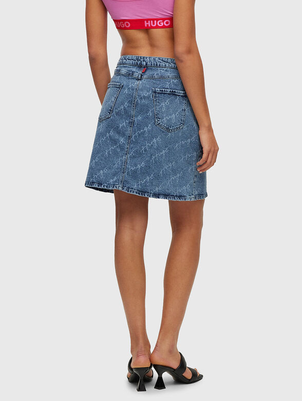GIRELLA denim skirt with logo print - 2